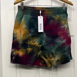 525 America Vibrant Tie-Dye cotton Shorts- NWT- size M- Amber multi colored
